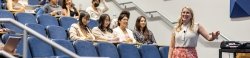 Faculty and students in Pharmacy lecture.