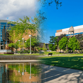Midwestern University Glendale, AZ and Downers Grove, IL Campuses side by side.