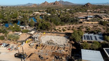 Overhead view of the construction of the new Zoological Medical Institute at the Phoenix Zoo.