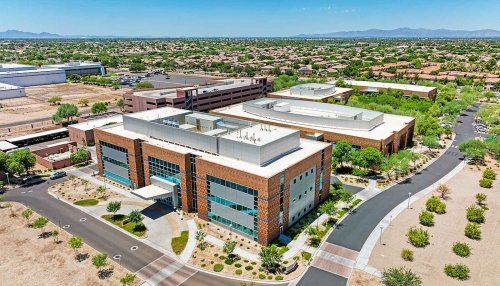 Aerial view of campus clinics