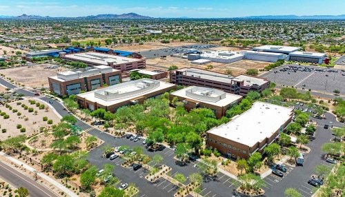 Aerial view of Midwestern University Clinics.