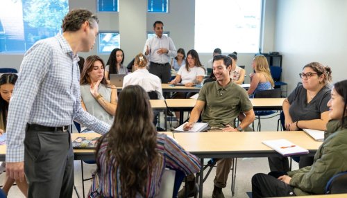 professors teaching in classroom
