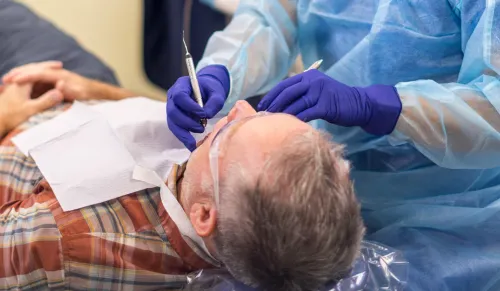 Dental exam patient