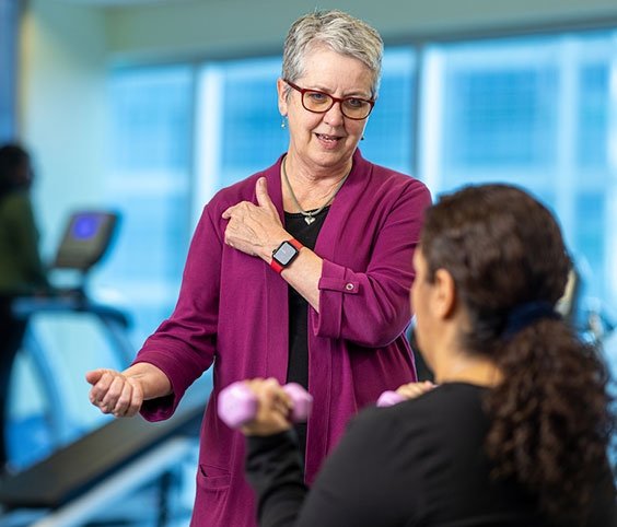 Physical therapy training with a Midwestern University specialist.